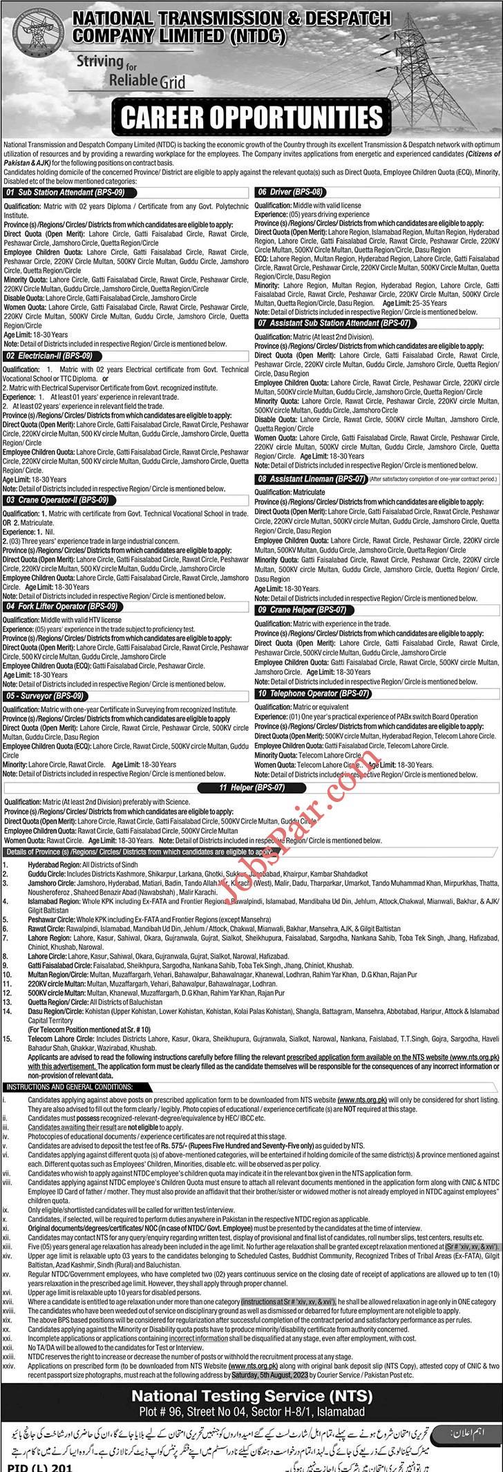 NTDC Jobs 2023