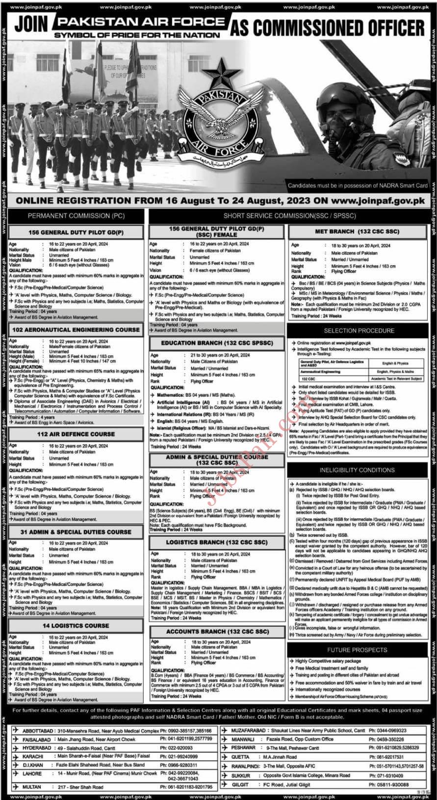 PAF Jobs 2023